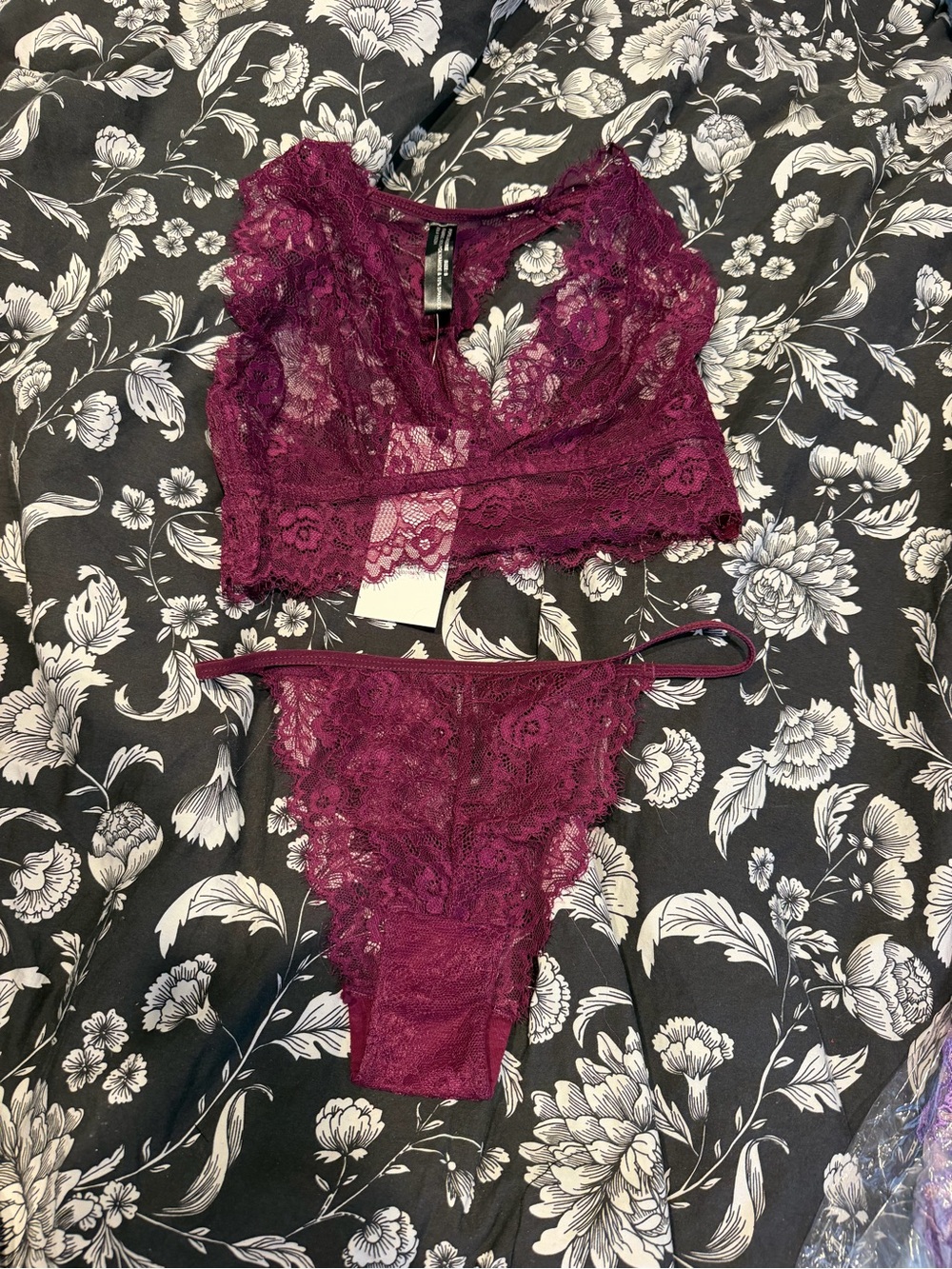 Popsi Lingerie Raspberry Lace Bra Set